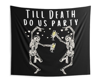 Funny Tapestry, Bachelorette decorations, Bachelorette Backdrop, Halloween Party Decor, Til Death Bachelorette Party, Bachelorette Banner