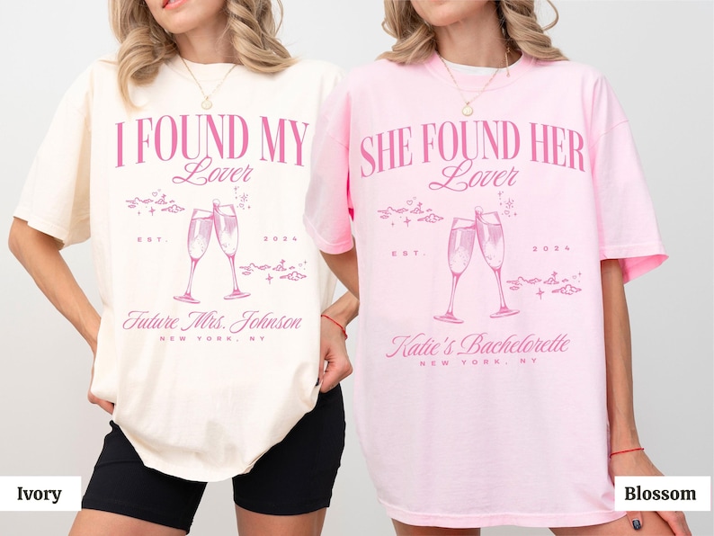 lover bachelorette party shirts she found her lover theme party in my bride era bachelorette era champagne comfort colors bridesmaids gifts