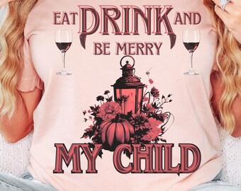 Vampire Halloween T-Shirt – Eat, Drink, Be Merry Gothic Tee