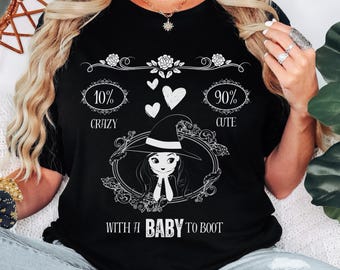 Witchcore Pregnancy Announcement T-Shirt, Funny Baby Reveal Maternity Top