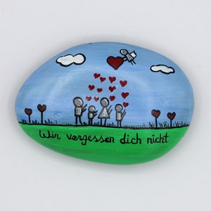 Trauerstein Sternenkind bemalt mit Spruch individuell bemalter Stein als Trauergeschenk persönlicher Gedenkstein mit Spruch Grabdeko Kind