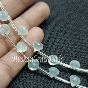 Aqua Chalcedony Faceted Onion Beads: AAA Briolette Strand