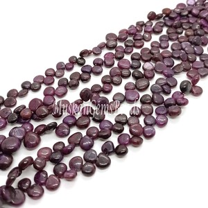 Red Ruby Heart Beads: Smooth Gemstone Strand (8 Inch)