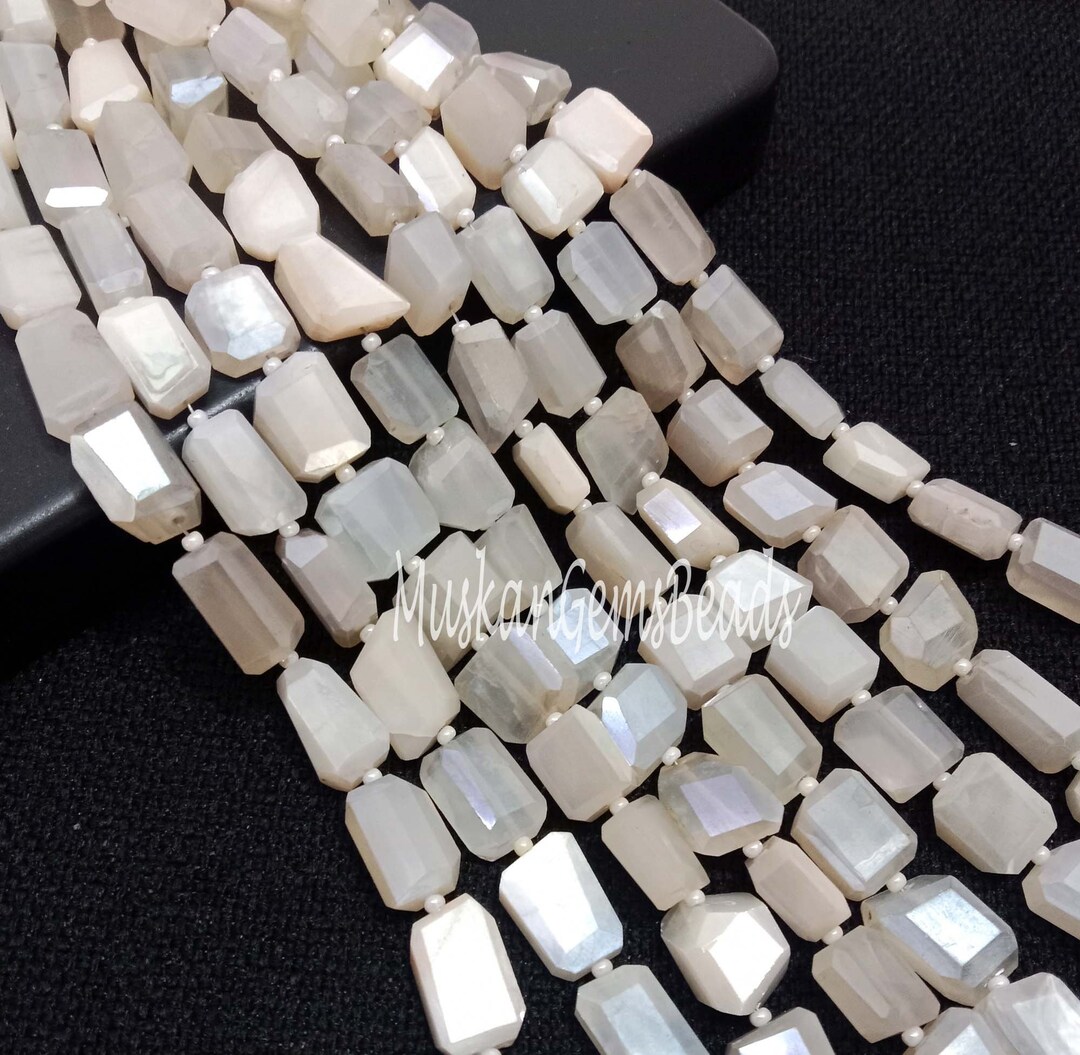 Natural Moonstone Indian Cut Gemstone Beads, 8 Strand, for Jewelry