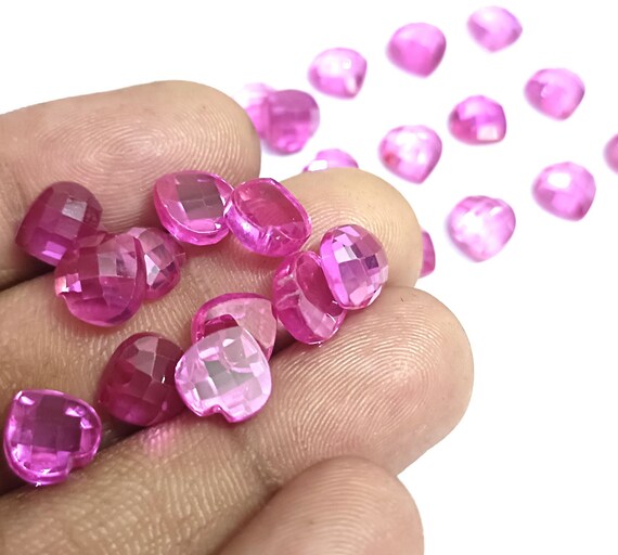 ピンクアメティション宝石：50カラットのファセットハートチェッカー