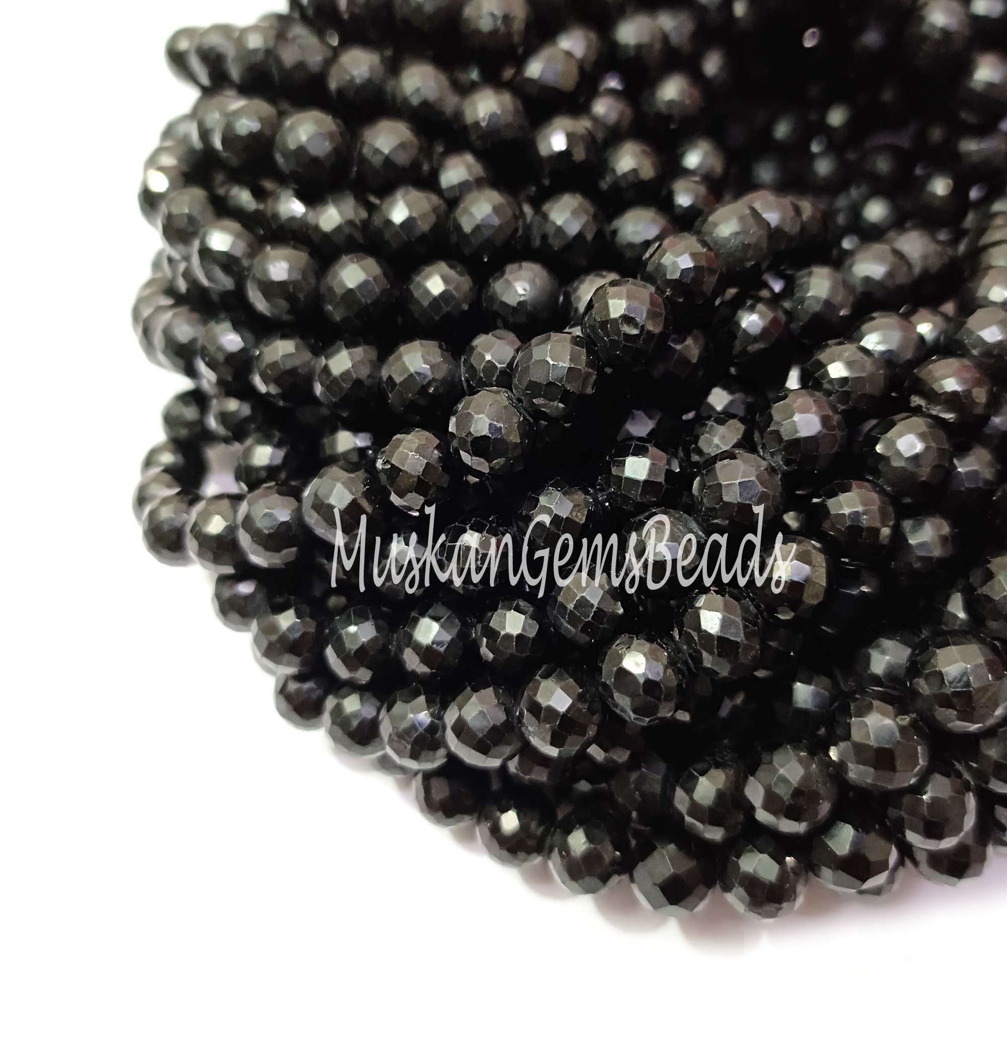 Black Spinel Rainbow Round Faceted Natural Beads – Victorygemsandbeads
