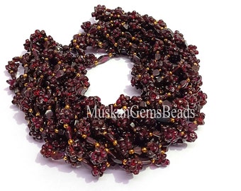 Rear Garnet Smooth Handmade Fancy Shape Beads, 24" Strand, Natural Garnet Necklace Gemstone Beads, Jewelry