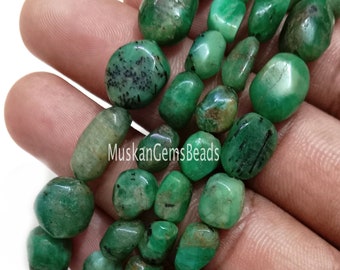 8mm green 7 strand natural EMERALD faceted precious gem stone fancy nugget beads 7mm