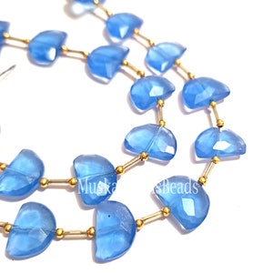 Blue Chalcedony Faceted Beads: AAA Quality, 8&quot; Strand