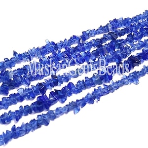 Perline idroelettriche non tagliate a forma di pepita, colore blu scuro, filo da 13", perline di pietre preziose grezze e lisce color lapislazzuli, per la creazione di gioielli