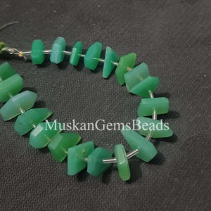Chrysopraes Faceted Talpe Gemstone Beads, 8&quot; Strand, Natural Chalcedony Fancy Shape Beads, Jewelry Craft