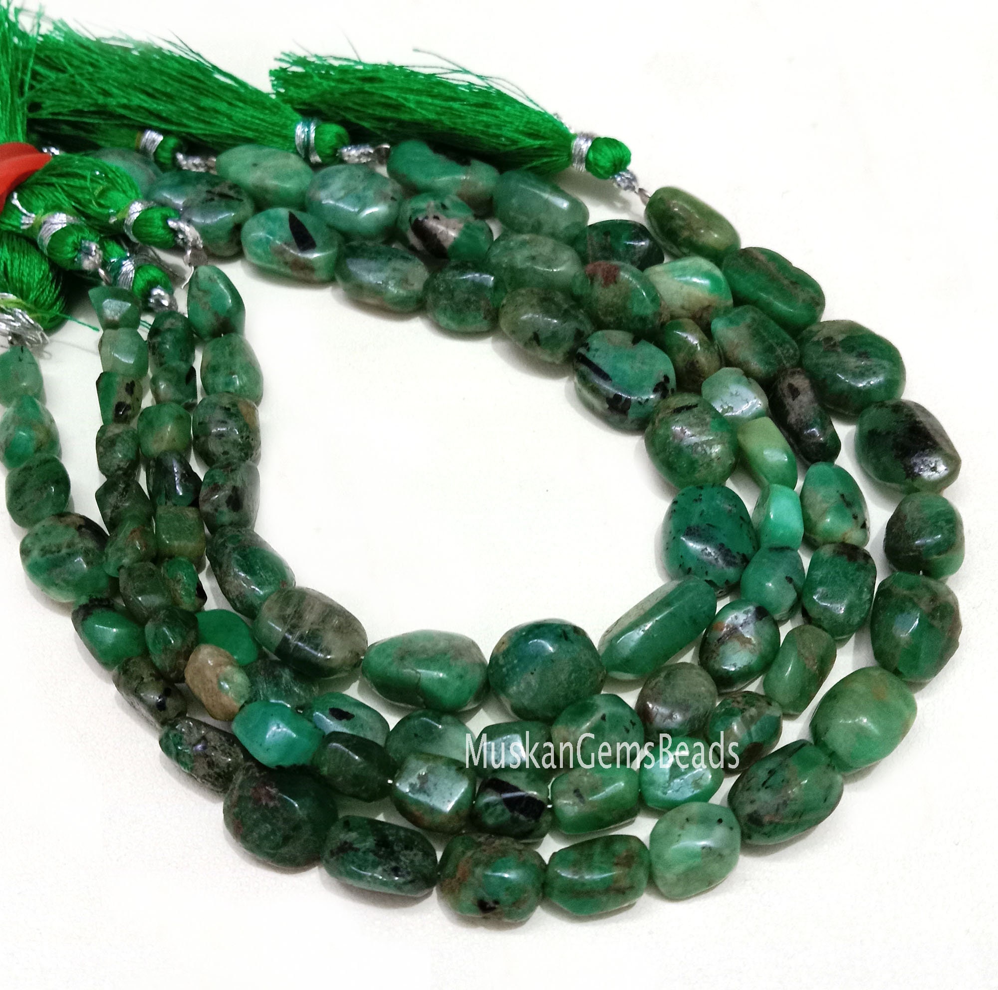 BRIESTA Emerald 新品未使用 1個【レア商品】 Green Emerald Nugget Beads: 8