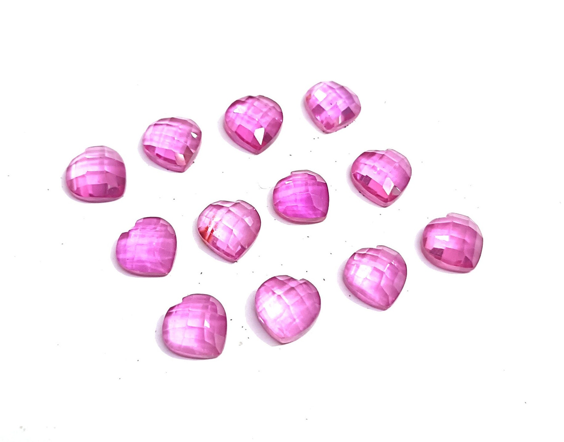 ピンクアメティション宝石：50カラットのファセットハートチェッカー