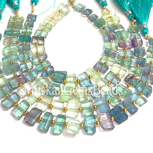 Faceted Multi Fluorite Nugget Beads: AAA Grade, 8&quot; Strand