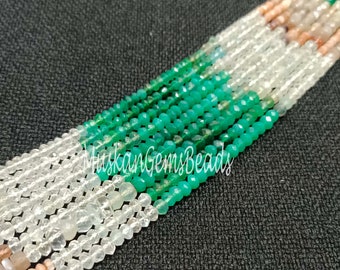 Mix Color Faceted Micro Cut Gemstone Beads, 13'' Strand Beads, for Jewelry, Natural Multi Rondelle Shape Beads