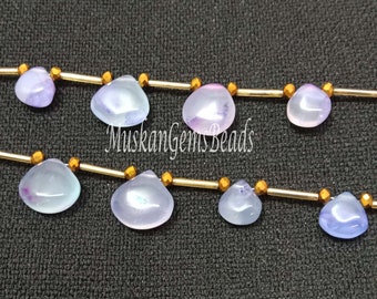 Paarse Chalcedoon Hart Kralen, 8" Strand, Voor Sieraden Maken, Blauwe Chalcedoon Gladde Edelsteen Kralen,