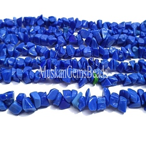 Perline di lapislazzuli blu lisce e grezze a forma di pepita, filo da 16", perline di lapislazzuli grezze non tagliate, creazione di gioielli