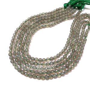 Faceted Blue Chalcedony Gemstone Beads: 6mm Round Strand