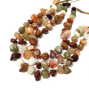Perline di pietre preziose grezze e lisce Multi Disco, filo da 18 pollici, collana, perline a forma di pepita multicolore fatte a mano,