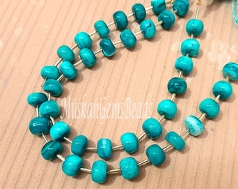 Sky Blue Opal Shaded Gemstone Beads, 8" Strand Fine Quality, Opal Smooth Loose Rondelle Shape Beads, Jewelry