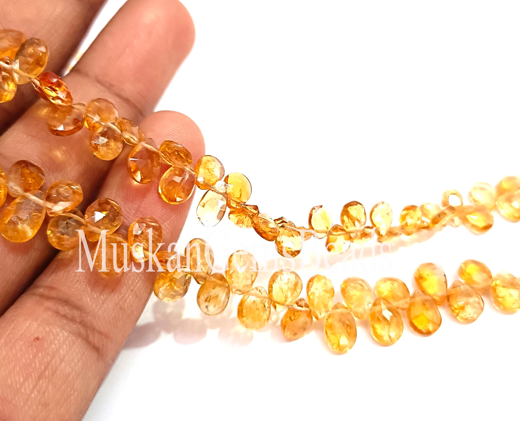 Perles En Cristal écrasé Pré-percées En Citrine Pour La Fabrication De Bracelets, Cristaux De Guérison Naturels (fil De 63,5 Cm