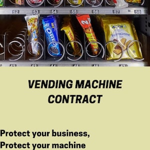 Vending Machine Business Contract, Vending location Agreement, Drink Vendor Contract, Snack Vendors Contract