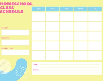 Homeschool schedule printable Homeschool planner printable
