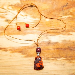Orange Tagua Nut Pendant