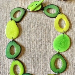 Shades of Green Tagua Nut Necklace