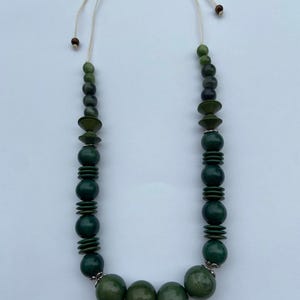 Green Tagua Nut Adjustable Necklace