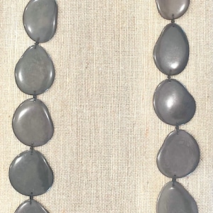 Gray Tagua Nut Long Necklace