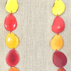 Multicolor Tagua Nut Long Necklace