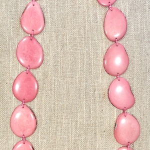 Pink Tagua Nut Long Necklace