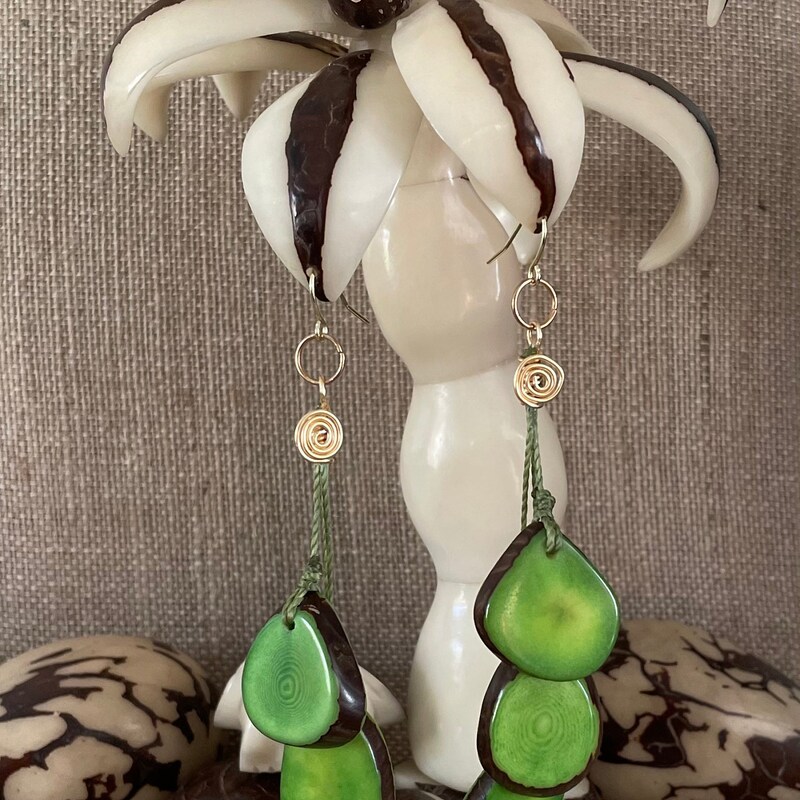Tagua Bethany Flower Earrings main image 0