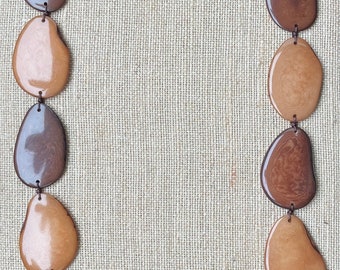 Brown Tagua Nut Long Necklace