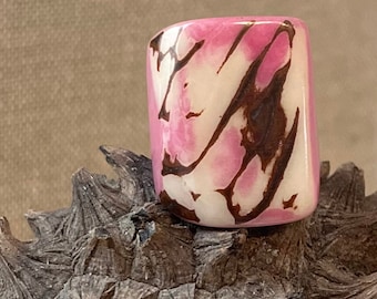 Pink Tagua Nut Statement Ring