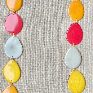 Multicolor Tagua Nut Long Necklace