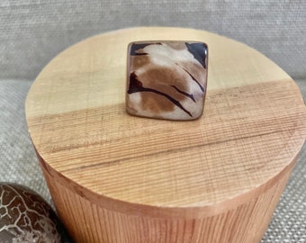 Brown Tagua Nut Statement Ring