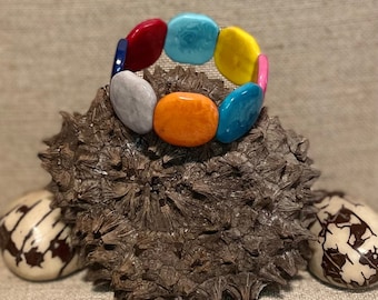 Multicolor Tagua Nut Bracelet