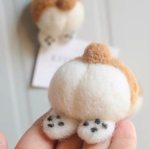 3D Corgi BUTT Wool Felted Magnet, Adorable Corgi Lover Gift, Shiba Inu, Gift for her, Birthday gift, Christmas gift