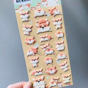 3D Cute Corgi Butt Stickers, Planner stickers, Dog stickers, christmas gift image 3