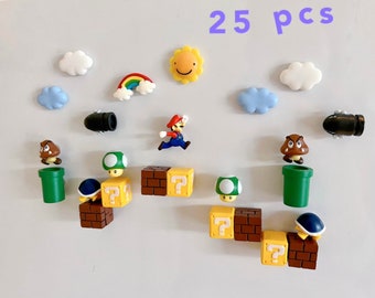 Super Mario 3D Fridge Magnet Set, Video Game Lover, Birthday gift, Gift her him/her, Christmas gift