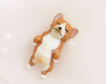 Adorable Lazy Corgi napping fridge magnets realistic, dog lover gift, christmas gift