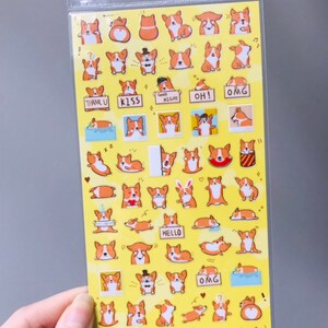 3D Cute Corgi Butt Stickers, Planner stickers, Dog stickers, christmas gift image 4