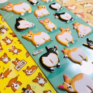 3D Cute Corgi Butt Stickers, Planner stickers, Dog stickers, christmas gift image 5