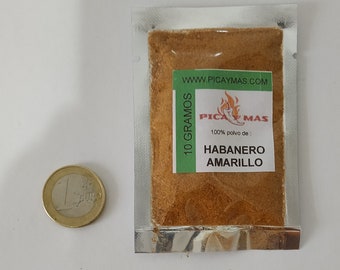 YELLOW HABANERO POWDER container 10 gr. pure 100% very spicy chili power