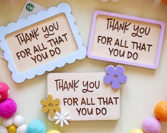 Engraved Acrylic Gift Card Holder: Mother's Day, Mentor Gift