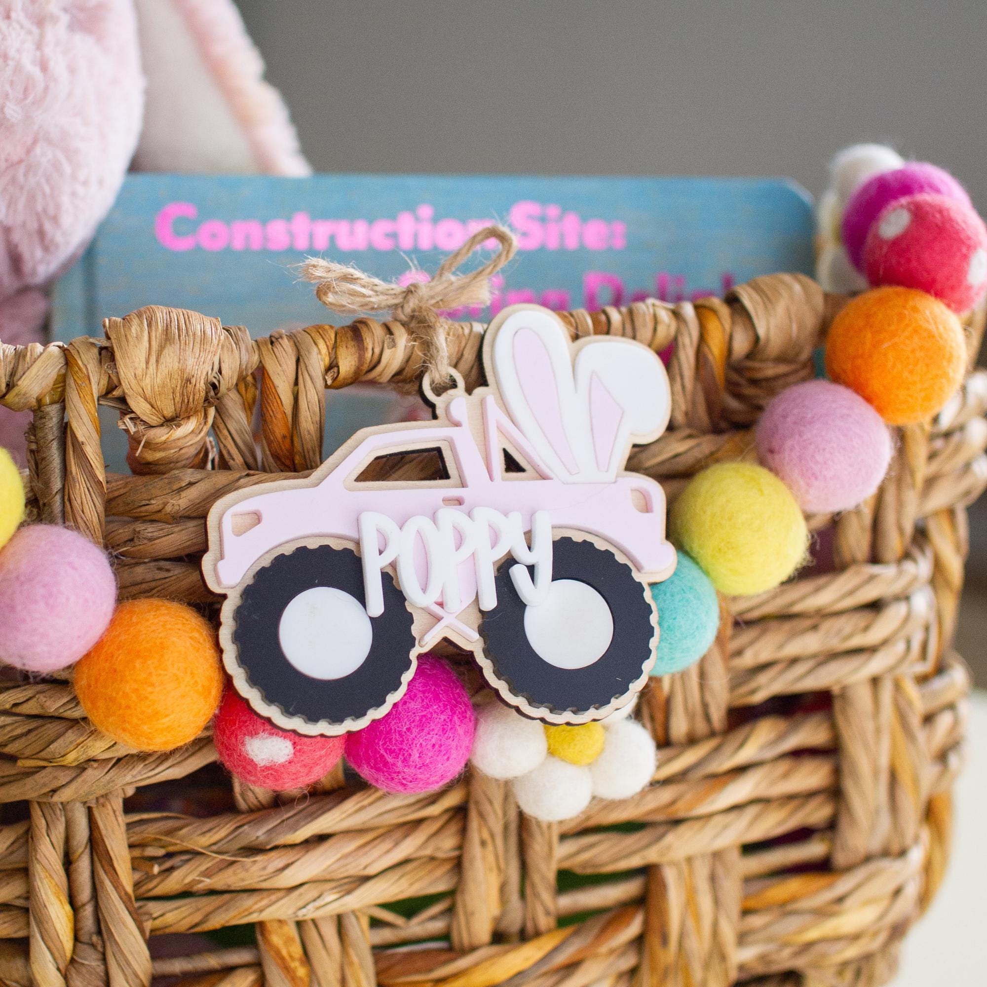 Monster Truck Easter Basket Tag | Personalized Easter Basket Name Tag | Easter Decorations | Custom Name Easter Gift | Truck Tag
