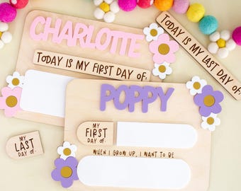 Reusable First and Last Day of School Sign: Wooden Photo Prop | Back to School | First Day of School Photos