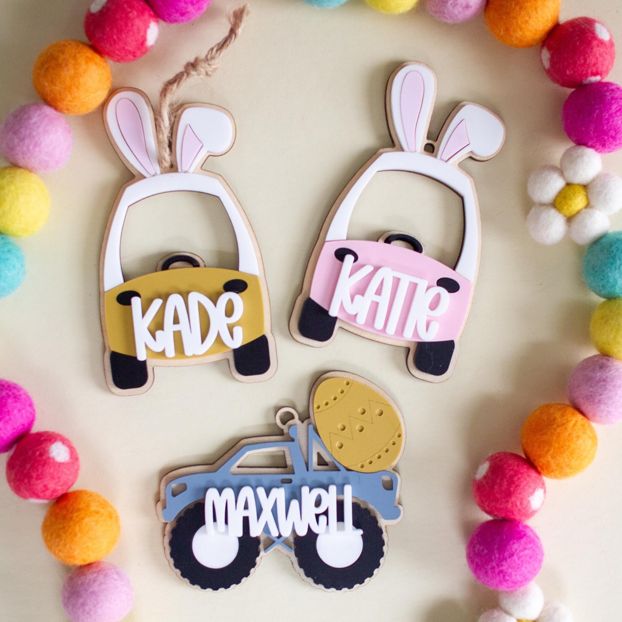 Monster Truck Easter Basket Tag | Personalized Easter Basket Name Tag | Easter Decorations | Custom Name Easter Gift | Truck Tag